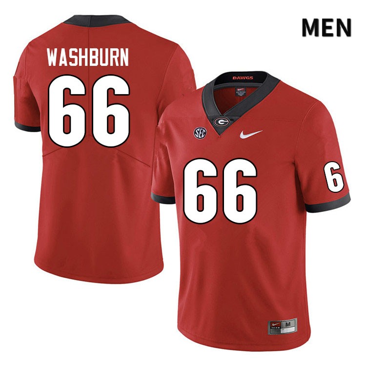 Georgia Bulldogs Men's Jonathan Washburn #66 Red Anniversary Stitched College UGA Football Jersey 23UO014YJ